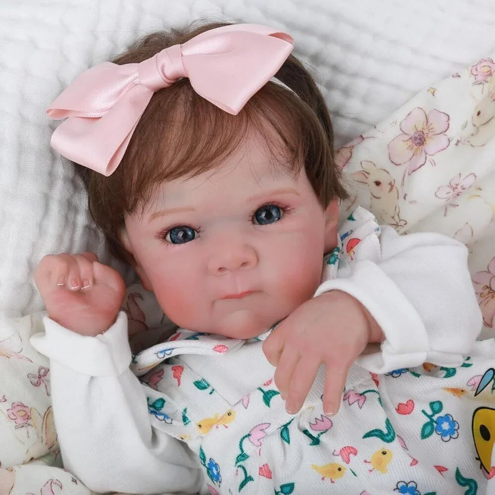 🆕18Inch Soft Cloth Body Newborn Baby Poseable Limbs Lola Doll Reborn Baby Girl